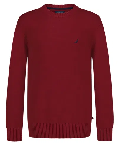 Nautica Kids' Boys' 8-20 J Class Solid Crew Sweater In Red