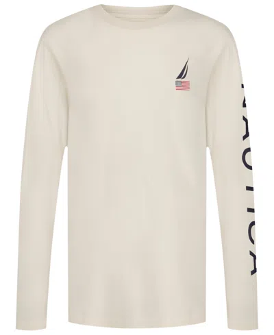 Nautica Kids' Boys 8-20 Usa J-class Long Printed Sleeve T-shirt In Neutral