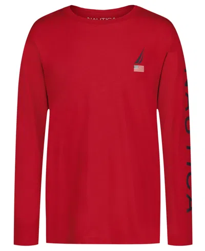 NAUTICA BOYS 8-20 USA J-CLASS LONG PRINTED SLEEVE T-SHIRT