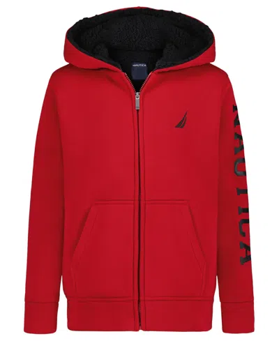 Nautica Kids' Boys' 8-20 Zip-up Hoodie In Red