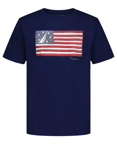 Nautica Kids' Boys' 8-20 American Flag Short-sleeve T-shirt In Blue