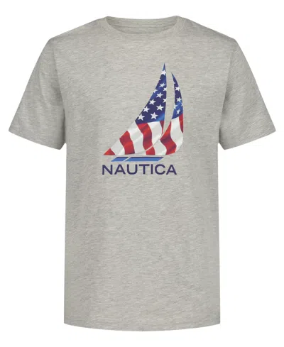 Nautica Kids' Boys' 8-20 J-class Flag Short-sleeve T-shirt In Gray
