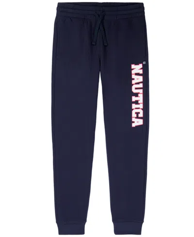 Nautica Kids' Boys' 8-20 Logo Print Fleece Joggers In Blue