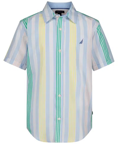 Nautica Kids' Boys' 8-20 Resort Stripe Short-sleeve Woven Shirt In Multi