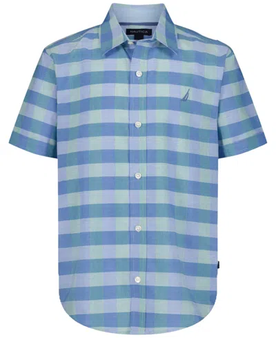 Nautica Kids' Boys' 8-20 Spring Check Short-sleeve Woven Shirt In Blue
