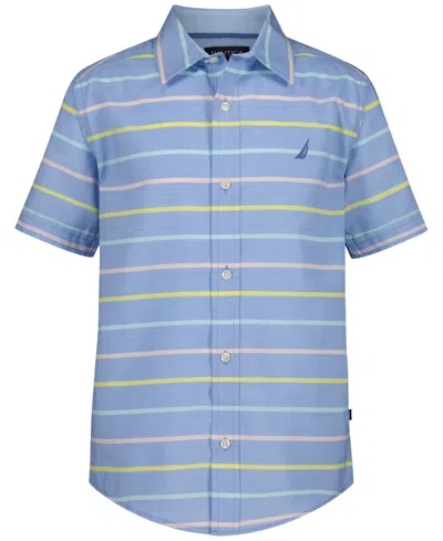 Nautica Kids' Boys' 8-20 Stripe Short-sleeve Woven Shirt In Multi