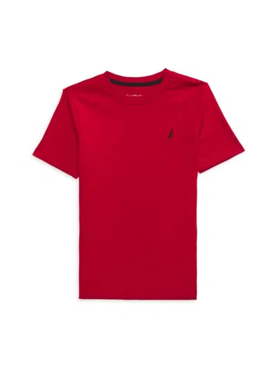 Nautica Kids' Boy;s Coast Cotton Logo T-shirt In Red
