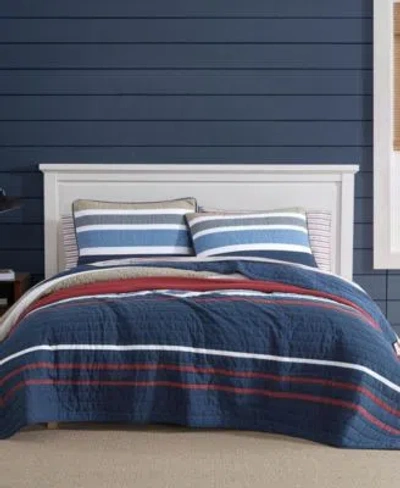 Nautica Bradford Reversible Quilt Sets In Multi Navy
