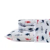 Nautica Branson Sharks Navy Queen Sheet Set
