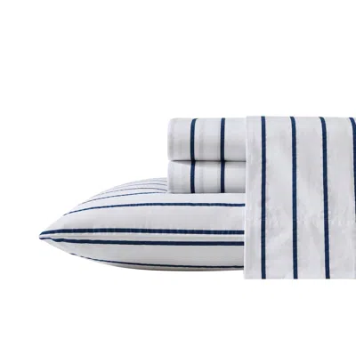 Nautica Brenton Stripe Navy Twin Xl Sheet Set In Multi