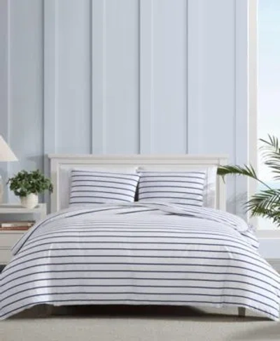 Nautica Brenton Stripe Percale Duvet Cover Set In Navy