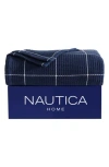 Nautica Bridgeport Waffle Grid Quilt In Navy/white