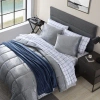 Nautica Bristol Solid Micormink Textured Comforter Set In Gray