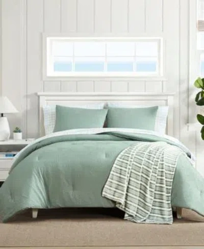 Nautica Broken Lines Embossed Comforter Sets In Green
