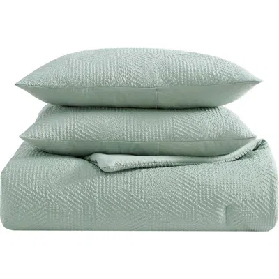 Nautica Broken Lines Embossed Reversible Quilt Set In Blue