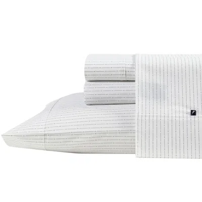 Nautica Buoy Line Grey Sheet Set In White