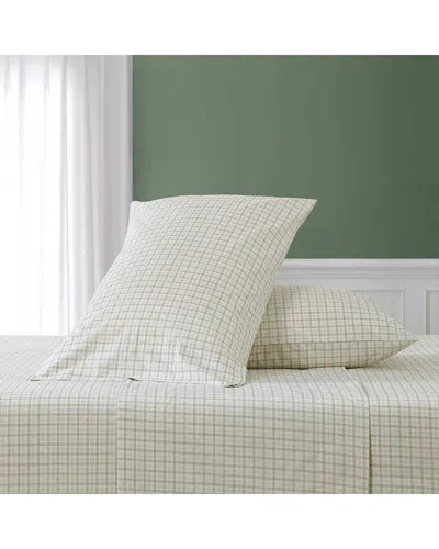 Nautica Calm Segingham Cotton Percale Sheet Set In White