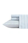 Nautica Camp Stripe 200 Thread Count Sheet Set In Lt-pastel Blue