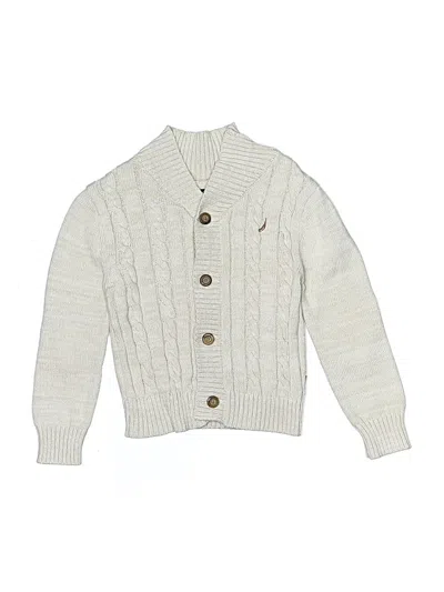Pre-owned Nautica Kids' Cardigan Sweater In White