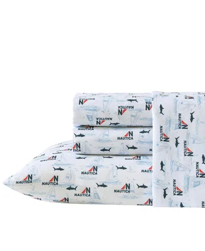 Nautica Caspian Whales Microfiber 3-pc. Sheet Set, Twin Xl In Multi