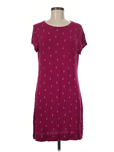 Pre-owned Nautica Casual Dress In Burgundy