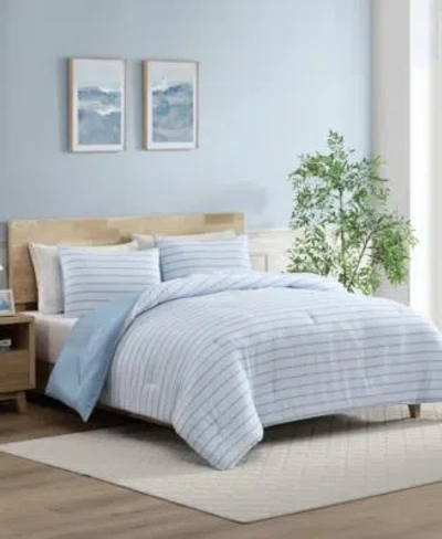 Nautica Chambray Waves Printed Comforter Sets In Blue