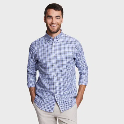 Nautica Classic Fit Shirt In Marine Blue Plaid In Black
