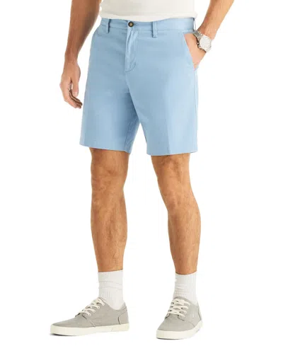 Nautica Classic-fit 8.5" Stretch Chino Flat-front Deck Short In Blue