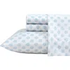 Nautica Coastal Coral Print Microfiber Sheet Set In Blue