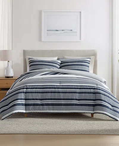 NAUTICA COASTLINE STRIPE 3-PC. DUVET COVER SET, KING