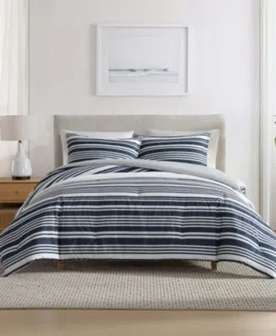 Nautica Coastline Stripe Comforter Set In Captains Blue