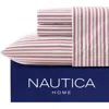 Nautica Coleridge Stripe Full Sheet Set In Red
