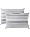 Nautica Coleridge Stripe Percale Pillowcase Set In Grey