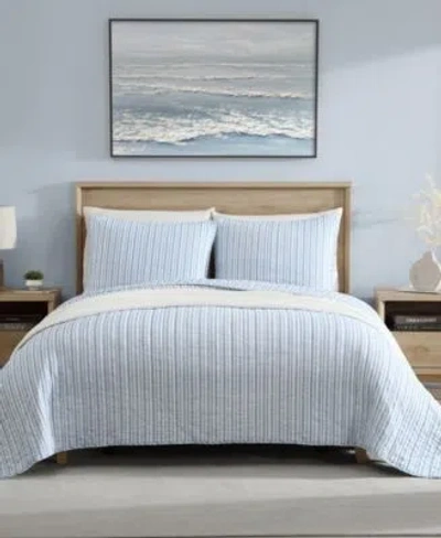 Nautica Coleridge Stripe Reversible Quilt Sets In Light Blue