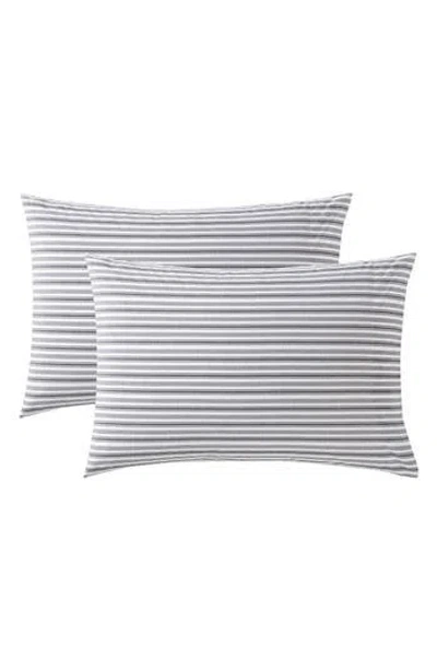 Nautica Coleridge Stripe Percale Pillowcase Set In Charcoal