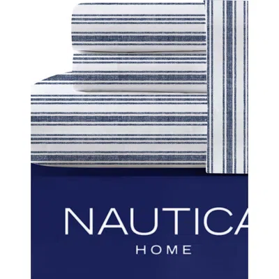 Nautica Coleridge Stripe Sheet Set In Marine Blue