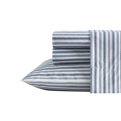 Nautica Coleridge Striped Blue Queen Sheet Set