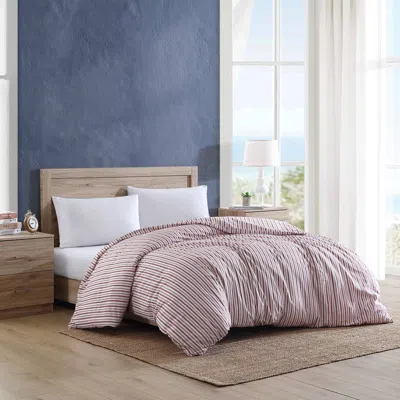 Nautica Coleridge Striped Red Twin Duvet Cover