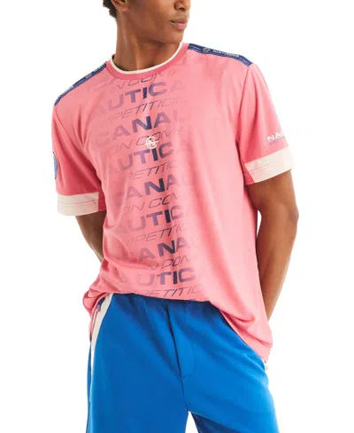 Nautica Competition Sustainably Crafted Crewneck T-shirt In Bright Pink