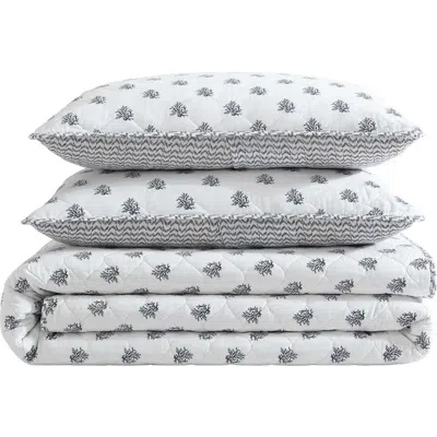 Nautica Coral Beach Cotton Quilt Set In White/blue