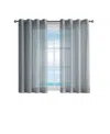 Nautica Cordelia Crushed Sheer Grommet Window Curtain Wide Panel Pair, 52" X 63" In Gray