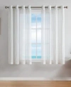 Nautica Cordelia Crushed Sheer Grommet Window Curtain Wide Panel Pair Collection In Gray