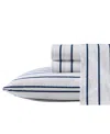 Nautica 200tc Brenton Stripe Cotton Percale Sheet Set In Brenton Stripe Navy