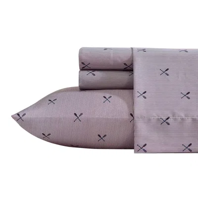 Nautica Coxswain Stripe Blue Twin Sheet Set In Purple