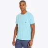 Nautica Deck T-shirt Men's Angel Blue Crew Neck Short Sleeve Pocket Fts9 In Blue