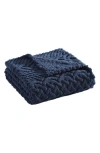Nautica Declan Sherpa Reversible Throw Blanket In Navy