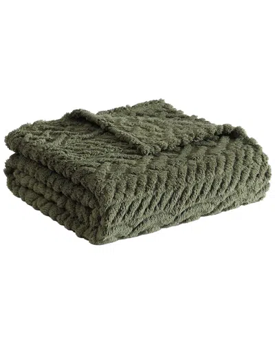 Nautica Declan Sherpa Reversible Throw Blanket In Green