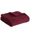 Nautica Declan Sherpa Reversible Throw Blanket In Red