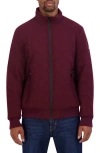 Nautica Diamond Quilted Bomber Jacket In Bold Burgundy