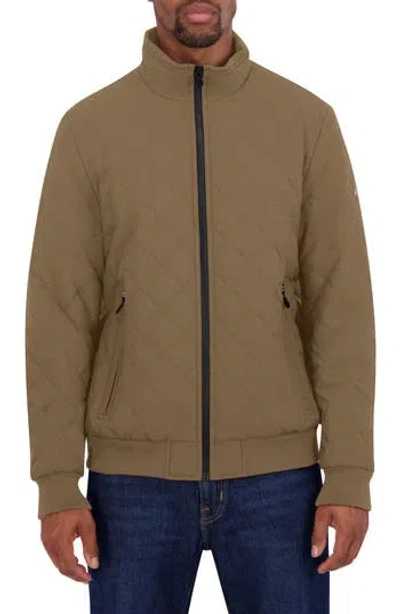 Nautica Diamond Quilted Bomber Jacket In Green